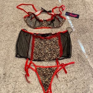 3 piece lingerie set❤️🐆❤️
